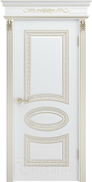 Дверь Лира Luxury В1, ДГ белая эмаль, Глухая